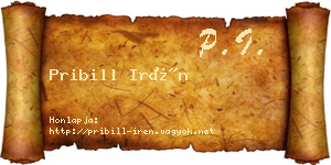 Pribill Irén névjegykártya
